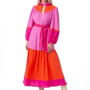 CROSBY By Mollie Burch DELPHINE DRESS BERRY COLORBLOCK S